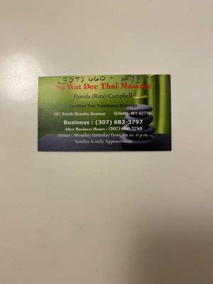 massage gillette wy|sa wat dee thai massage.